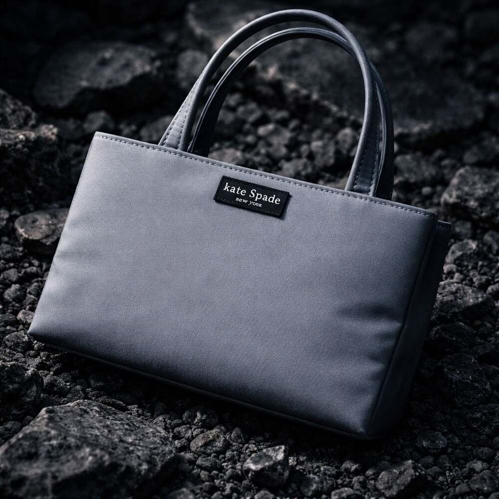 Kate Spade New York Vintage Mini Sam Satin Tote Bag Gray